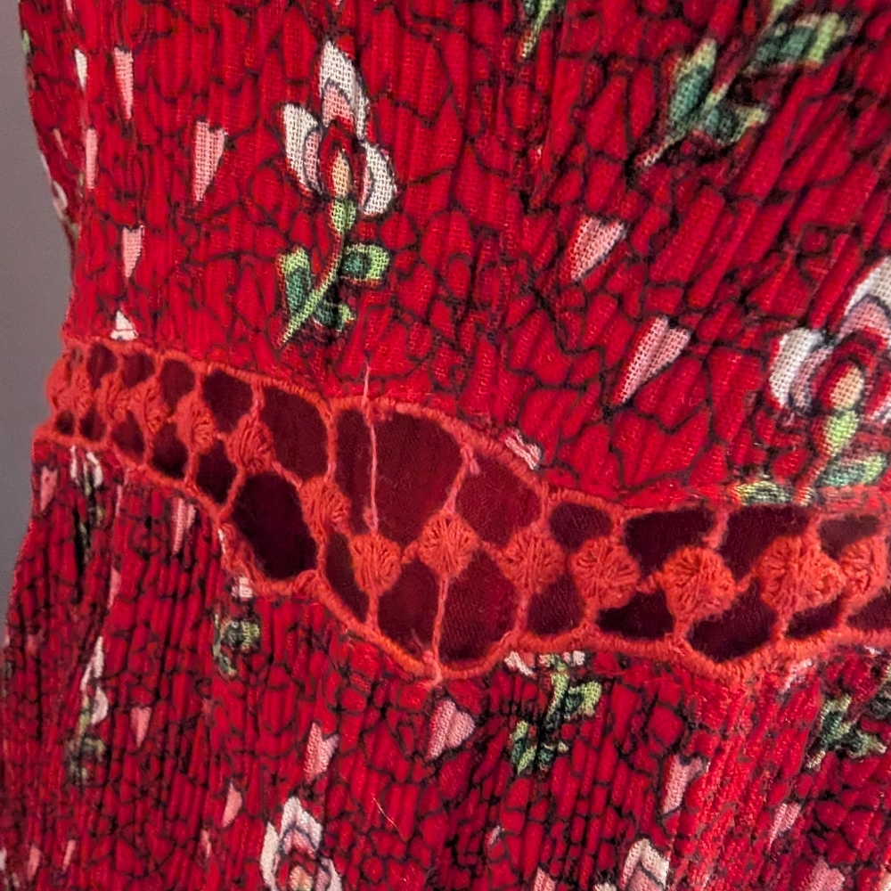 Mini Dress Boho Paisley Floral Size Large - Picture 9 of 13